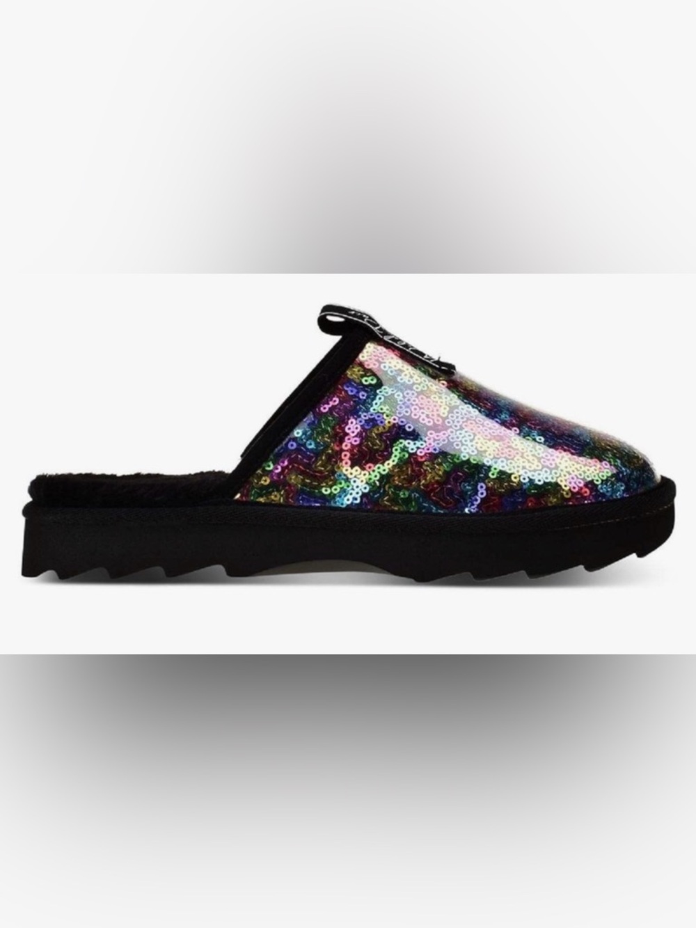 NEW [Wild Pair] Portiaa Rainbow Sequin Slip On Slide Slippers Women's 6.5 or 7.0 - Picture 2 of 9